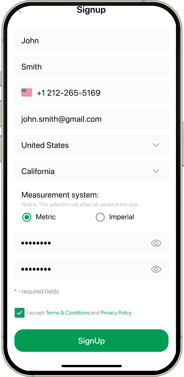 2. Fill in data